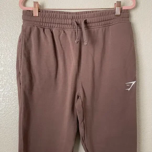 Gymshark Sweatpants Mens Small Brown Crest Joggers Training Workout Athletic Gym - Picture 4 of 12